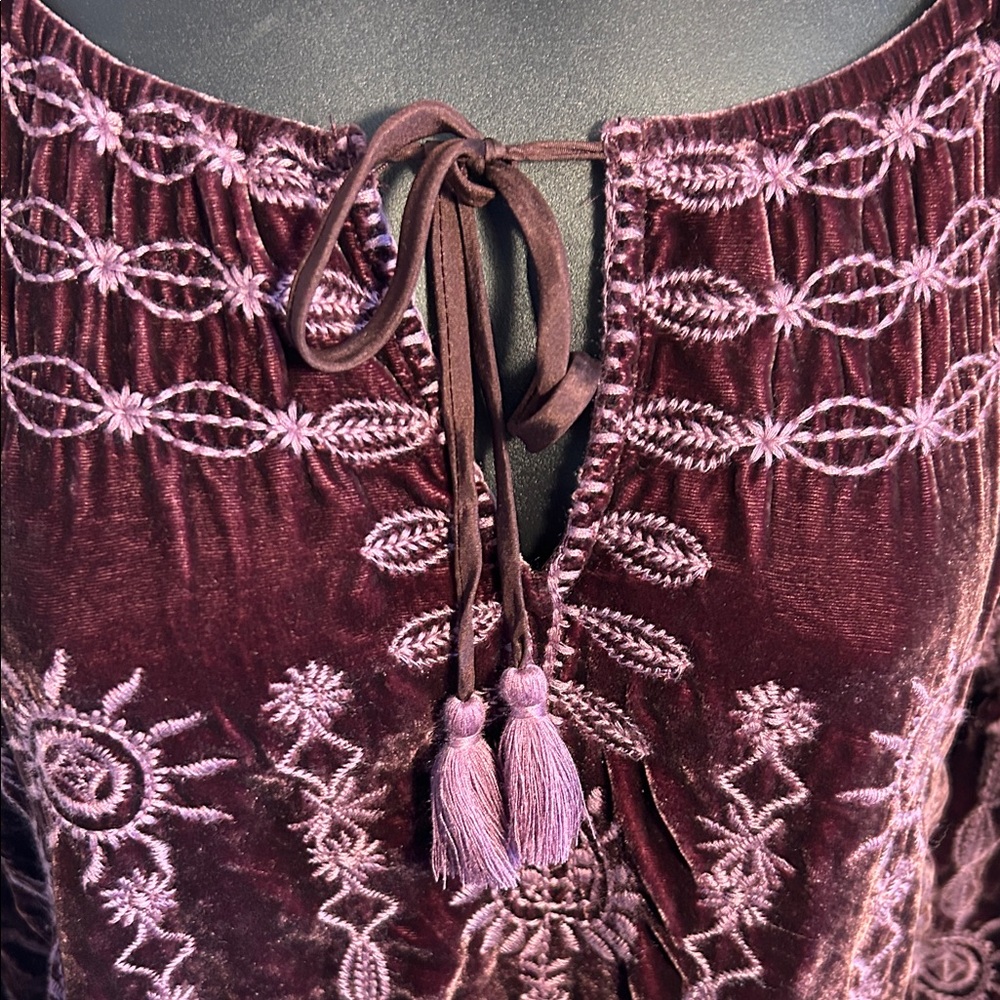 NWT Johnny Was Plum and Pink Embroidered Blouse - Picture 4 of 5